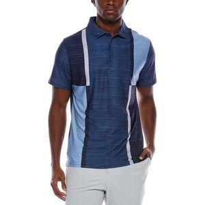Ben Sherman Mens Color Block Mélange Tech Jersey Sports Fit Polo Shirt, Blue